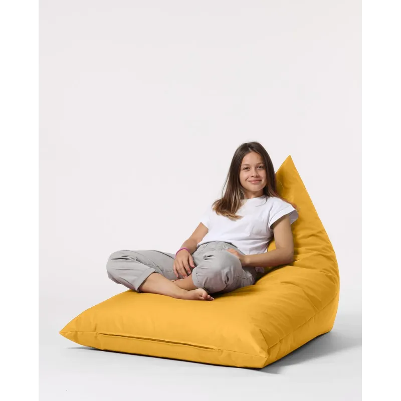 Fotoliu Puf Bean Bag Pyramid Big Bed Pouf - Yellow  - 3