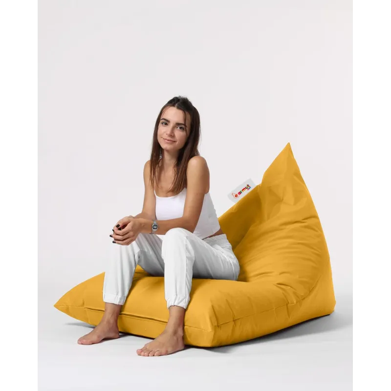 Fotoliu Puf Bean Bag Pyramid Big Bed Pouf - Yellow  - 5