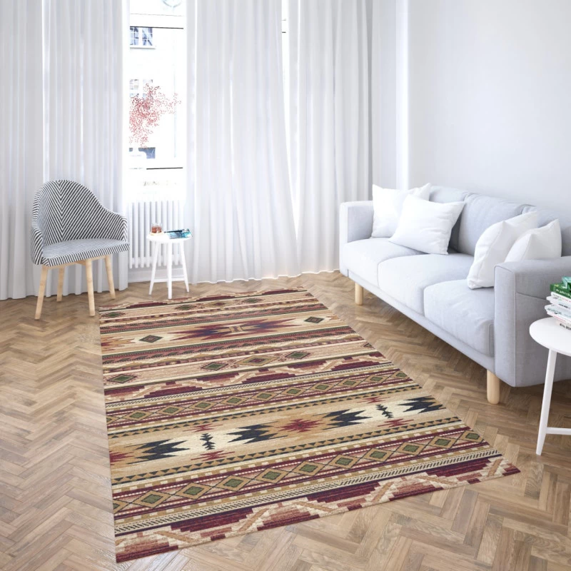 Covor Clasic Lotus Bej / Grena  15080  - 2