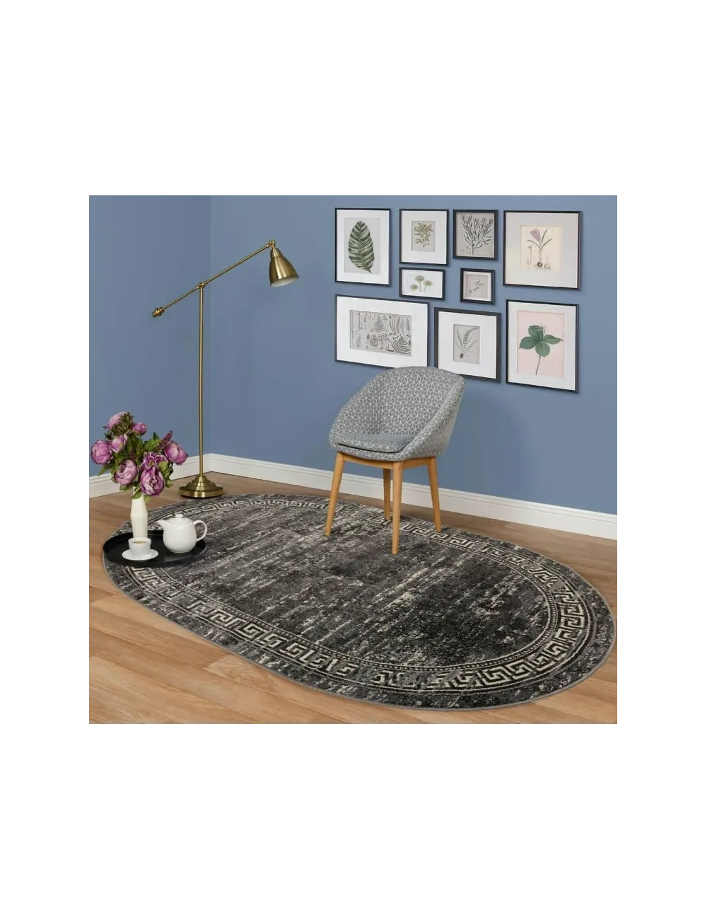 Covor Modern Oval Mira Gri 24001  - 2