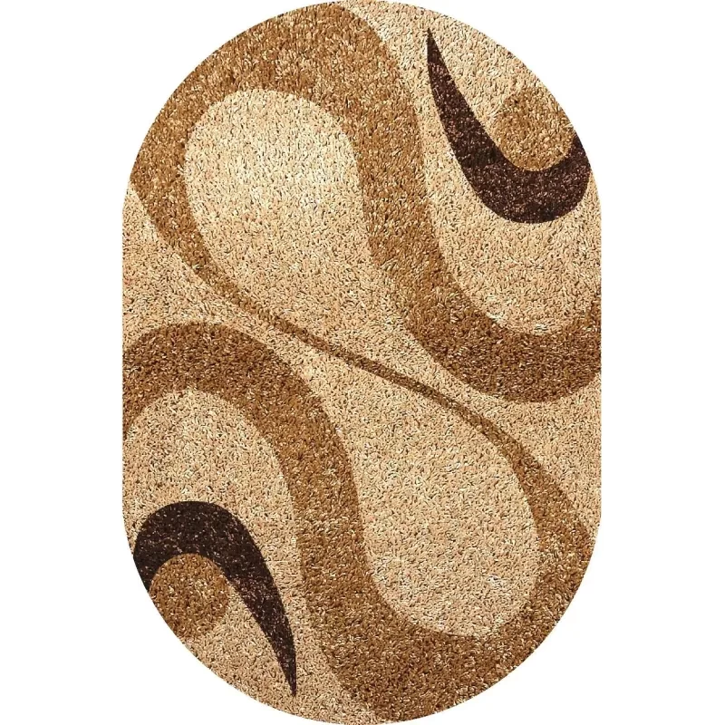 Covor Fantasy12506-11 Shaggy Oval Nuante Maro  - 1