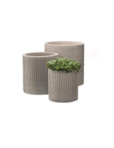 Ghiveci pentru flori, rotund, mic, bej  - 4