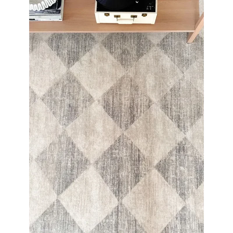 Covor lana Checkered  grey  - 4