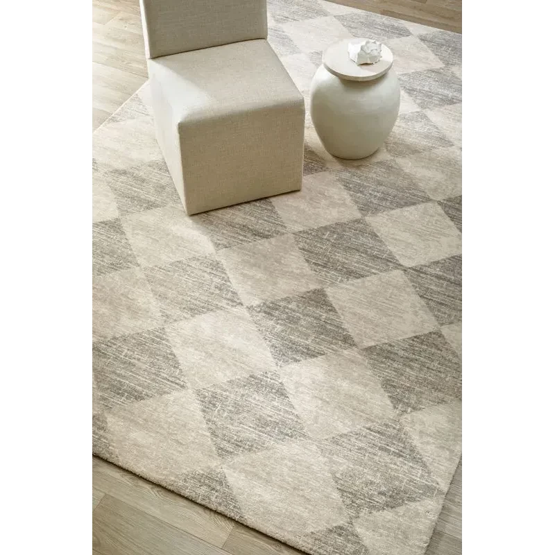 Covor lana Checkered  grey  - 5