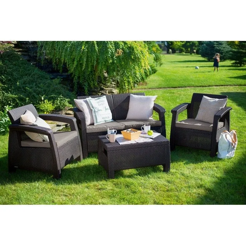 Set mobilier gradina, maro  - 3