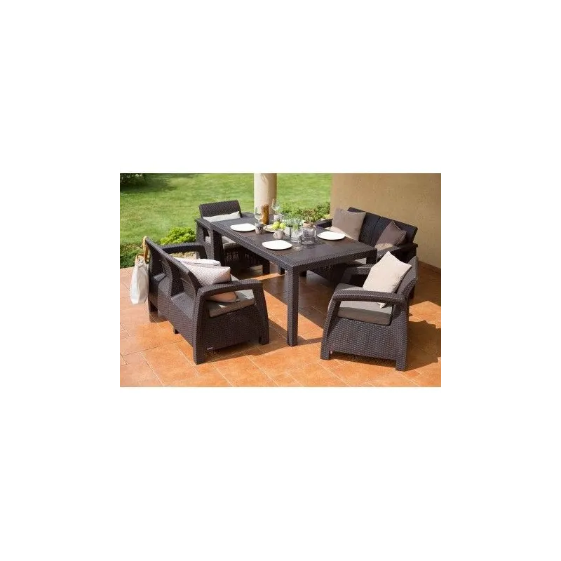 Set mobilier pentru terasa, maro  - 1