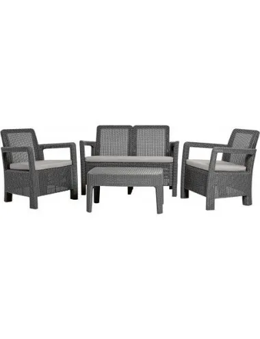 Set mobilier gradina graphite, 2 fotolii, canapea, masuta - 5