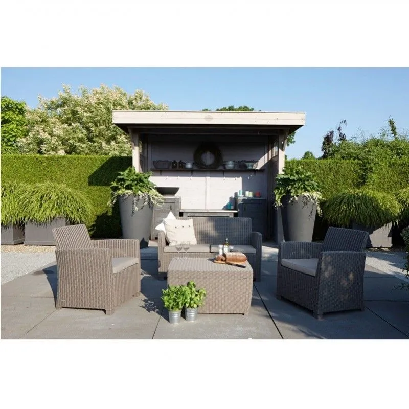 Set mobilier gradina ratan, cappuccino  - 1