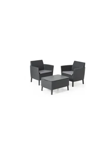 Set mobilier pentru balcon, 2 locuri, gri - 1