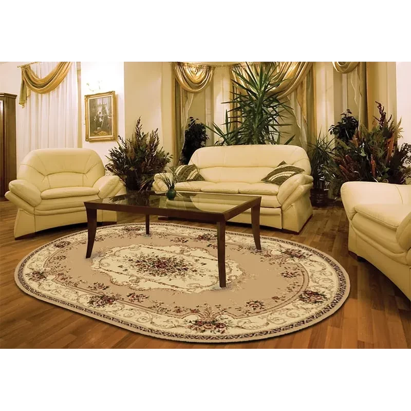 Covor oval cu frunze model clasic