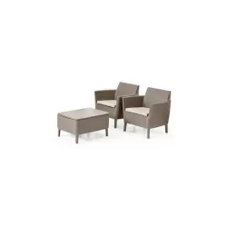 Set mobilier pentru balcon, 2 locuri, cappuccino - 2