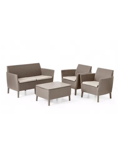 Set mobilier gradina, 4 locuri, cappuccino - 1