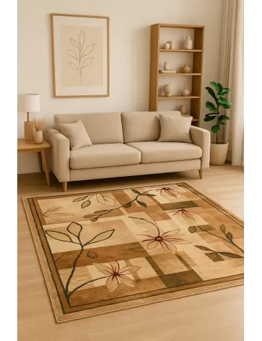 covor modern cu nuante de bej