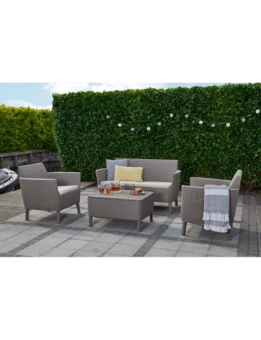 Set mobilier gradina, 4 locuri, cappuccino  - 2