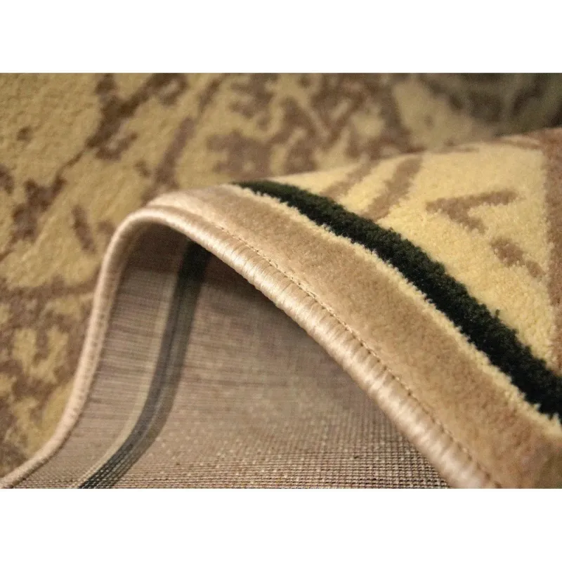 Covor nuante maro cu flori  - 3