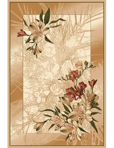 Covor maro cu flori living