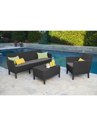 Set mobilier pentru gradina, 5 locuri, grafit - 1