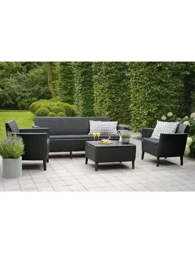 Set mobilier pentru gradina, 5 locuri, grafit  - 2