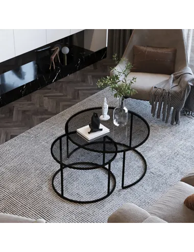 Set 2 Masute Cafea Tokyo - Black 60  - 2