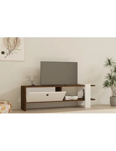 Comoda TV Gaye - Walnut, White 120 X 36.8 X 25  - 2