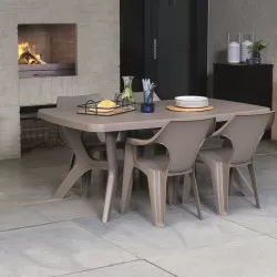 Masa pentru gradina, dreptunghiulara, cappuccino  - 3