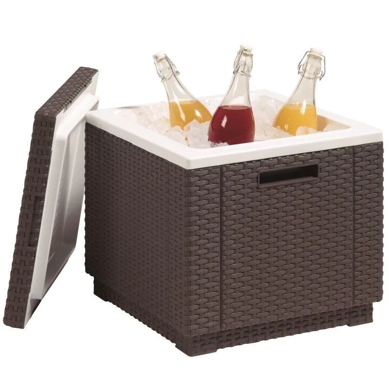 Cutie depozitare Ice Cube, tip scaun, maro, patrat  - 4