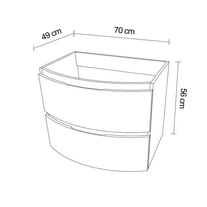 Mobilier baie pentru lavoar, alb, 70 X 49 X 56 cm  - 3