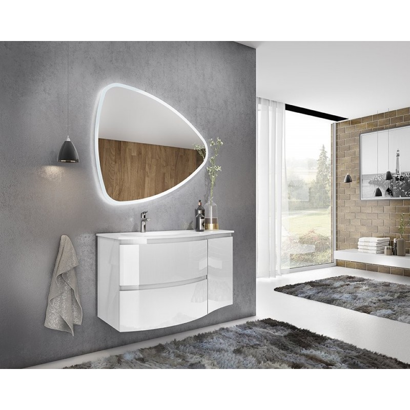 Oglindă baie cu iluminare LED, design modern