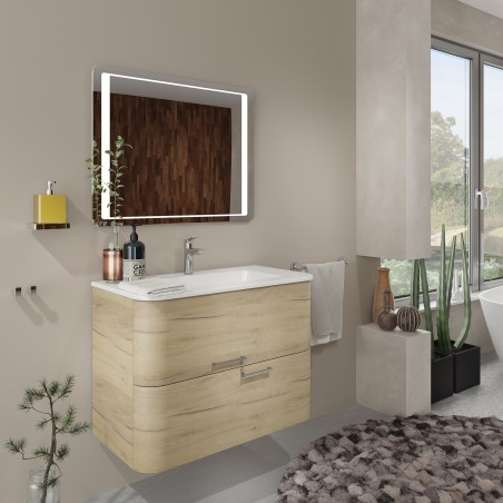 Mobilier baie pentru lavoar, stejar auriu, 80 x 46 x 56 cm - 1
