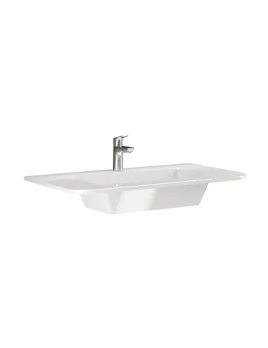 Lavoar 80cm pentru baie, alb, dreptunghiular, 82x49x18cm  - 1