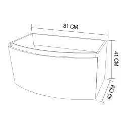 Mobilier baie, 80, cu sertar, cappuccino, 80 x 49 x 41 cm - 2