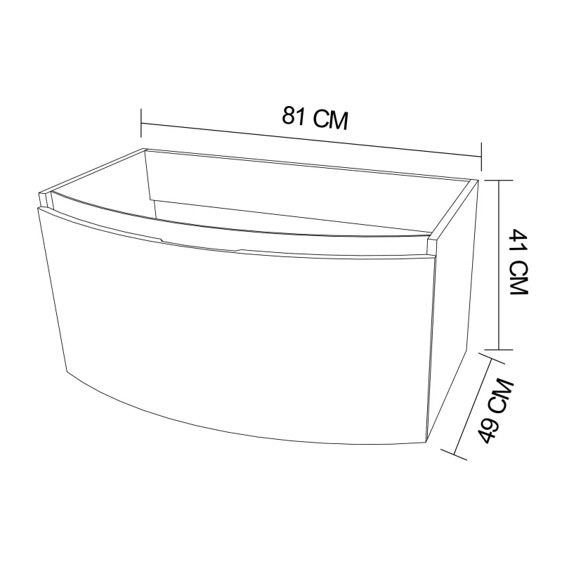 Mobilier baie, 80, cu sertar, cappuccino, 80 x 49 x 41 cm  - 2