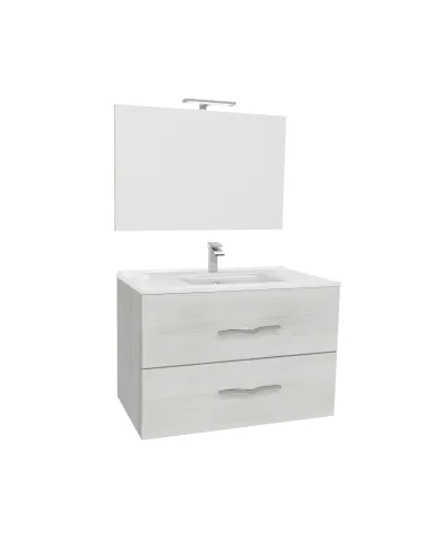Mobilier baie cu 2 sertare și lavoar, stejar alb, 81x 53 x 47 cm  - 3