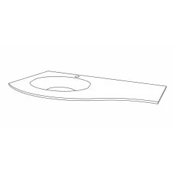 Set mobilier baie, bază suspendată cu 2 sertare, bază laterală cu 1 ușă și lavoar din compozit, Armonia  - 1