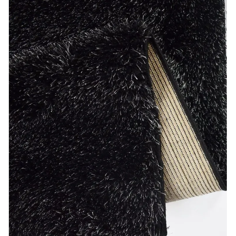 Covor matase Super Shaggy Black  - 2