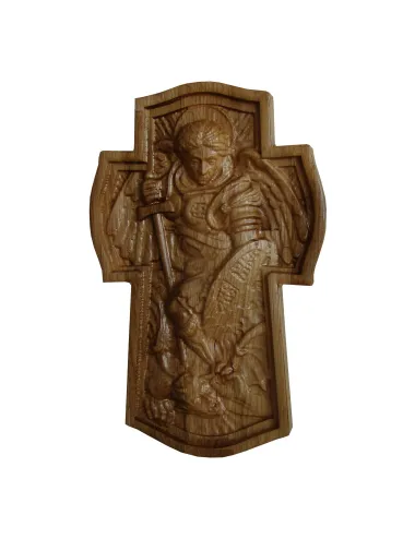 Arhanghelul Mihail biruind pe Satana, stejar, 26.5x16.5  - 2