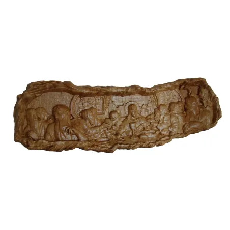 Icoana sculptata Cina cea de Taina rama art 36x12 cm  - 1