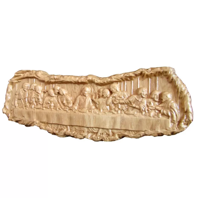 Icoana sculptata Cina cea de Taina, stejar, 26x9 cm  - 3