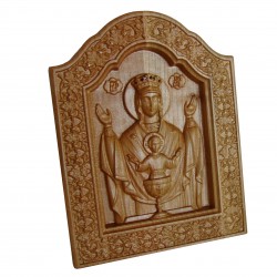 Icoana sculptata Maica Domnului, Potirul Nesecat, 23x18cm