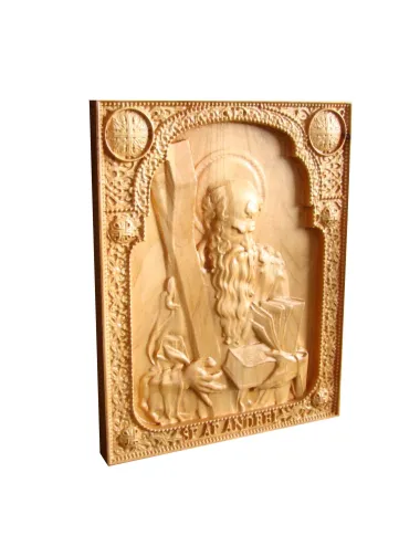 Icoana sculptata Sfantul Apostol Andrei, ocrotitorul Romaniei, 25x20cm  - 5