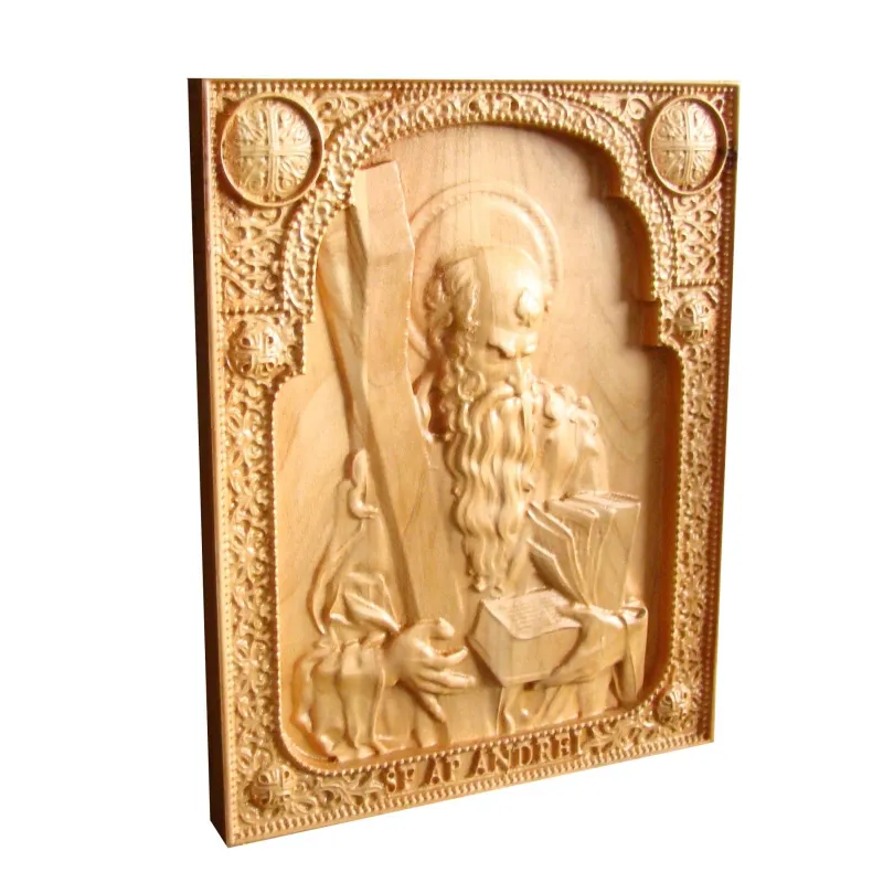 Icoana sculptata Sfantul Apostol Andrei, ocrotitorul Romaniei, 25x20cm  - 5