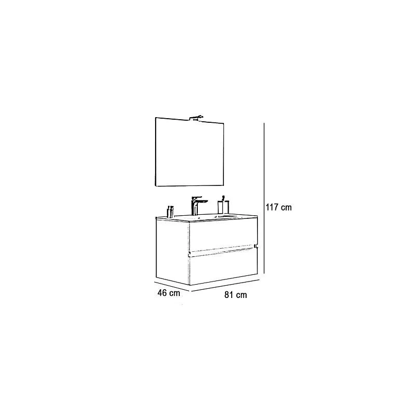 Set mobilier baie Easy80 Alb Lucios  - 4