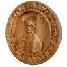 Icoana sculptata Iisus Hristos, rama circulara, Lemn, 19,5 cm