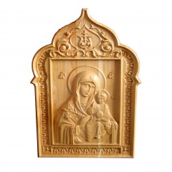 Icoana sculptata Maica Domnului cu Pruncul Iisus, 31x25 cm