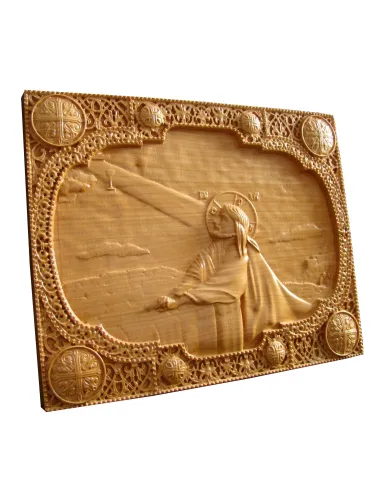 Icoana sculptata Rugaciunea din gradina Ghetsimani, lemn masiv, 31x25 cm - 2