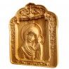 Icoana sculptata Maica Domnului cu Pruncul Iisus, lemn masiv, cires salbatic, 22x18,5 cm