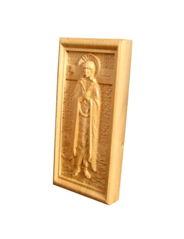 Icoana sculptata Sfanta Maria Egipteanca, lemn masiv, 19x9 cm  - 6