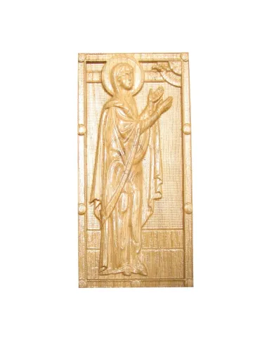 Icoana sculptata Sfanta Proorocita Ana, lemn masiv, Dimensiune 18.5x9 cm  - 5